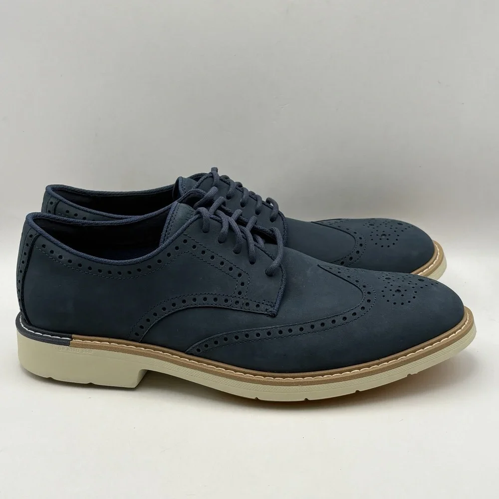 Cole Haan C41815 Mens 9W Navy Blue Wingtip Oxford Brogue Sneaker Shoes